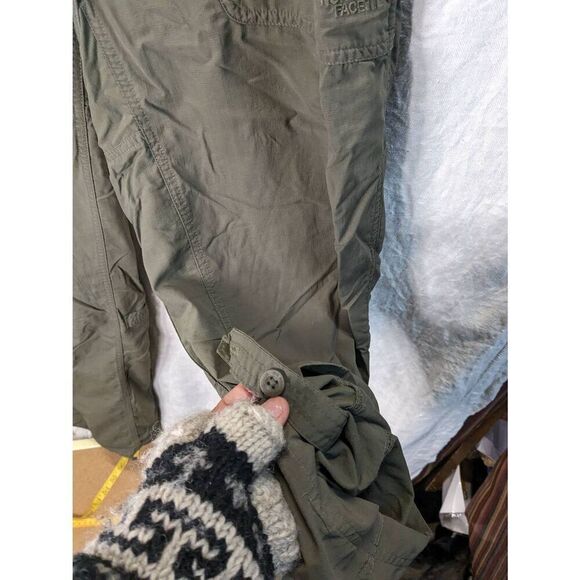North Face Convertible Hiking Cargo Pant Capri Ripstop Khaki Green Womens 10 Med - Picture 6 of 11